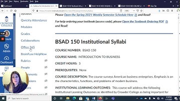 BSAD 150 Canvas Introduction Video