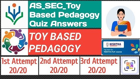 AS SEC Toy Based Pedagogy Quiz | Toy Based Pedagogy | Nishtha Module 12 Quiz Answers | Module 12
