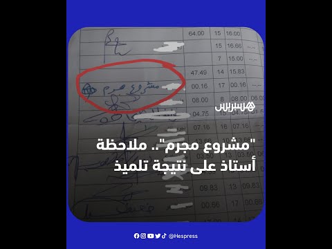 مشروع مجرم ملاحظة أستاذ على نتيجة تلميذ تثير ضجة واسعة في تونس