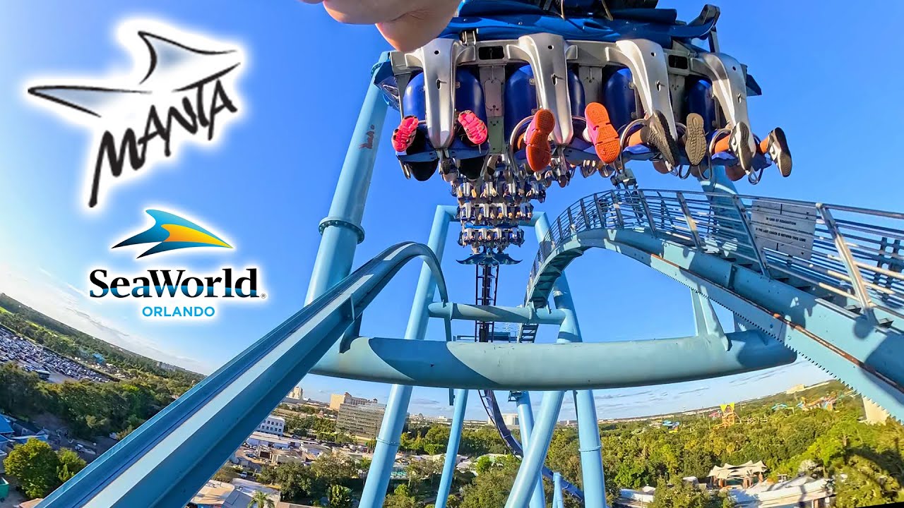 Manta Roller Coaster On Ride 4K POV SeaWorld Orlando 2025 10 12