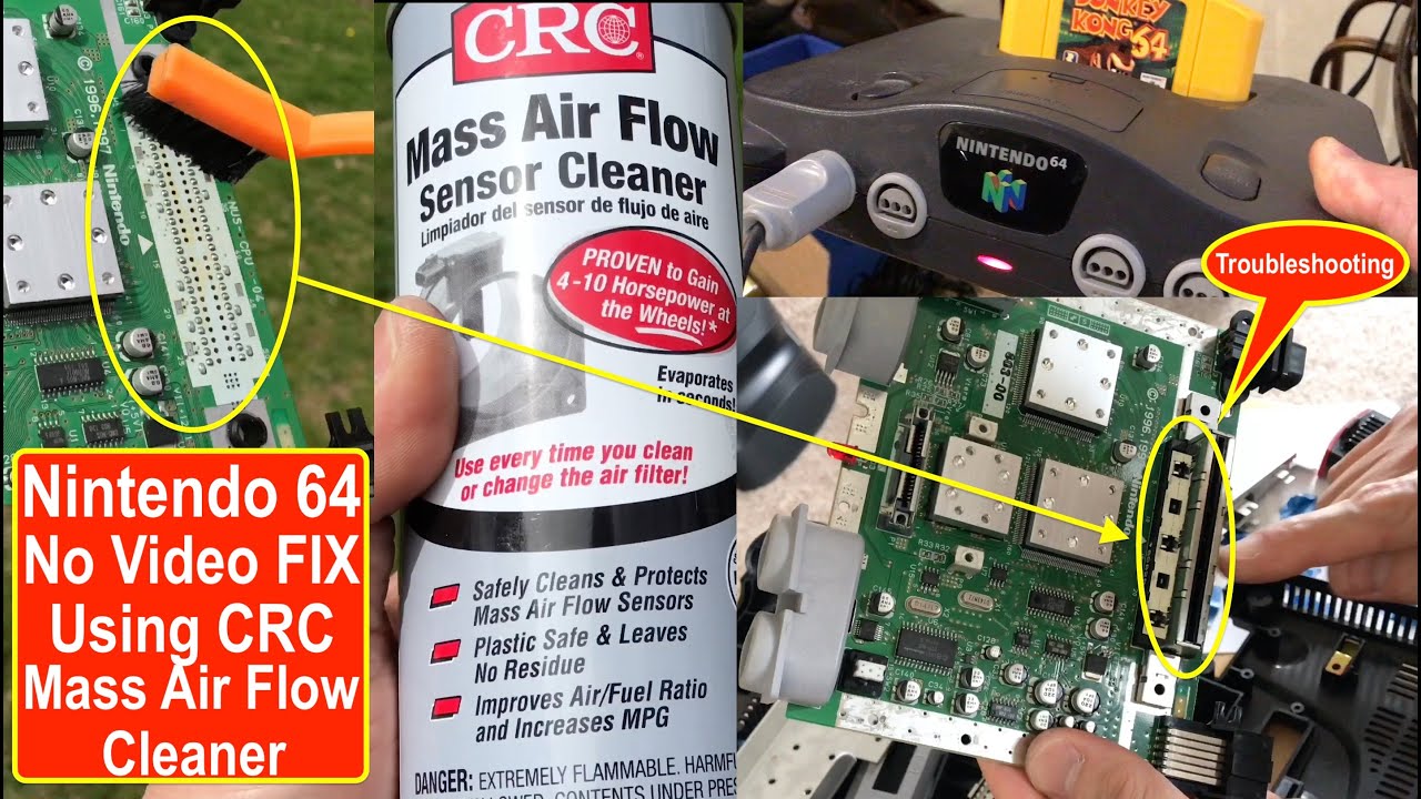 Nintendo 64 No Video FIX using Mass Air Flow Sensor Cleaner | PLUS