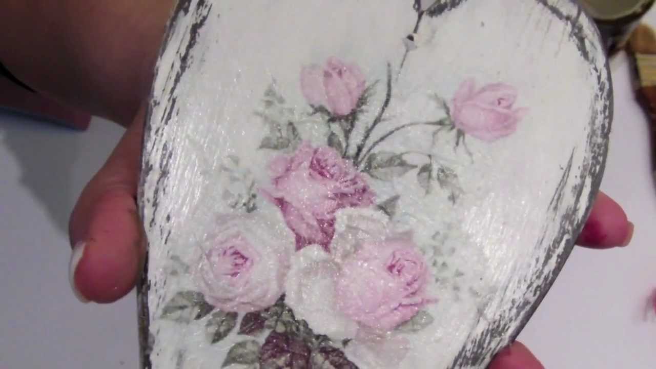  Decoupage  krok po kroku serce shabby chic YouTube 