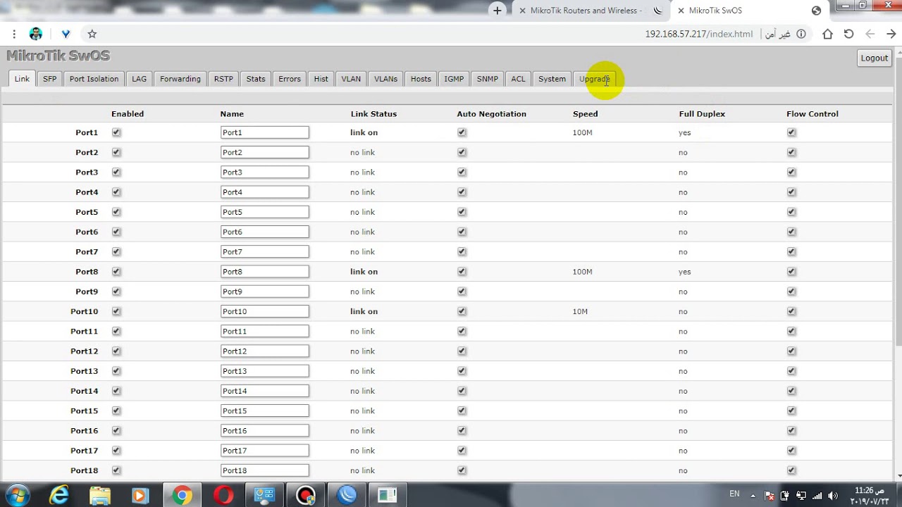 مايكروتيك - برمجة سوجات المايكروتيك الي تحتوي على نظام swos