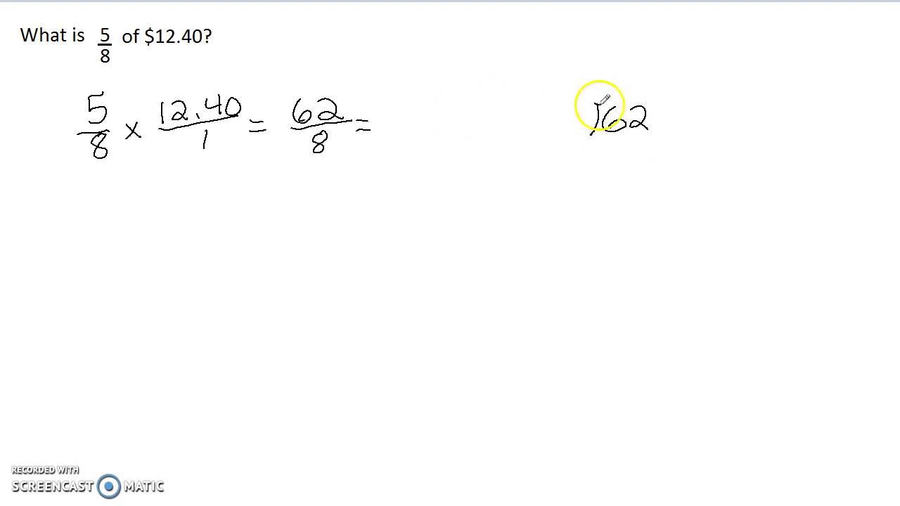Multiplication & Division of Fractions with money - YouTube