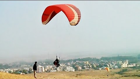 Paragliding - Training hill - Reverse inflation and takeoff
