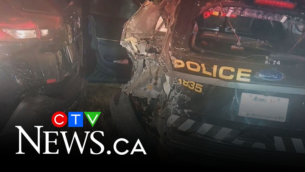 Man arrested after police officer injured in Stoney Trail crash - YouTube