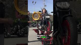 Watch Her Nail This First Motorcycle Ride! Epic Fan Challenge! #shorts