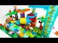 Satisfying Building Blocks☆Marble Run ASMR Dinosaurs and Big Tubes Course