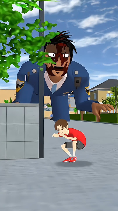 Yuta was terrified to see the giant police monster coming #sakuraschoolsimulator #monster
