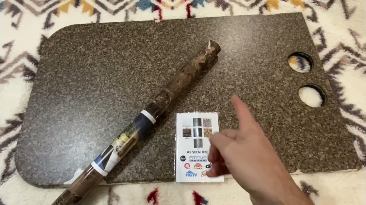 Peeling rv table repair with Ez Faux Dacor vinyl peel and stick YouTube