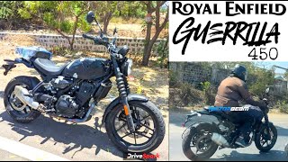 Royal Enfield Guerrilla 450 Clearest Spy Shot  Looks Like Hunter 350