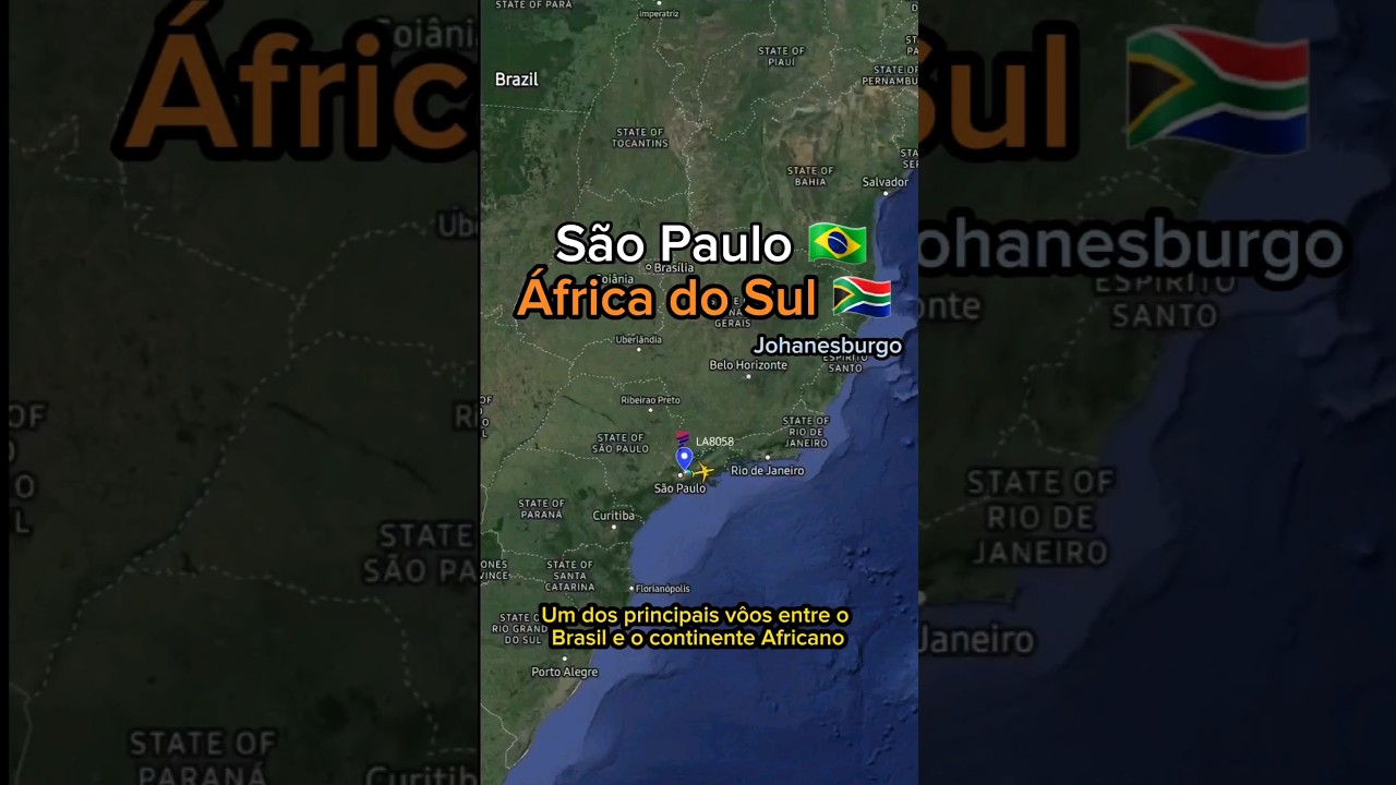 São Paulo a África do Sul 🇿🇦 Uma das principais rotas rotas entre o Brasil e o continente Africano!
