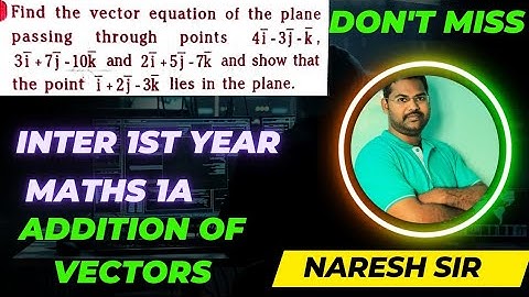Addition of vectors@maths naresh eclass