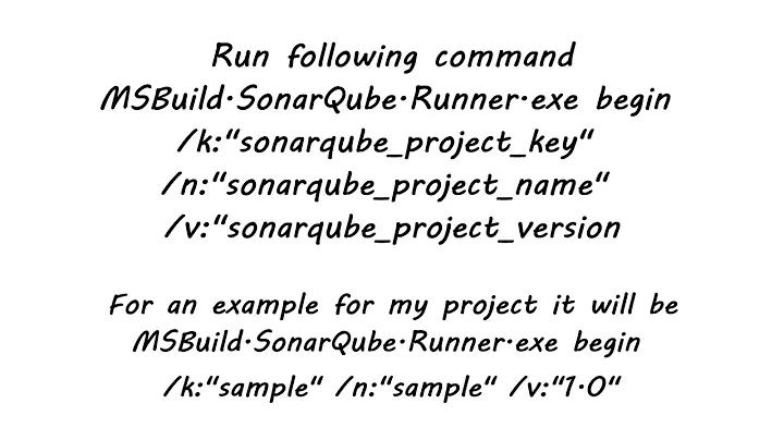 How to analyze .NET/C# project in SonarQube