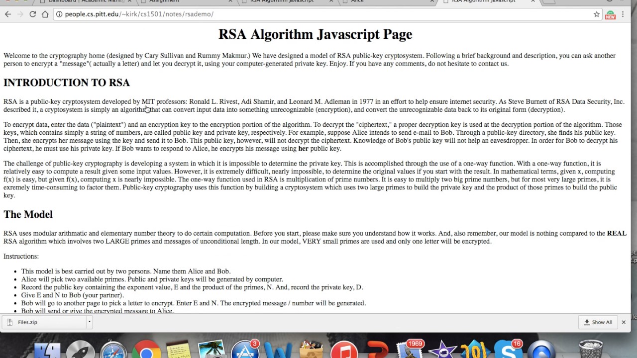 RSA algorithm and cryptography - YouTube