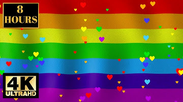 Happy Pride Gay Pride Colors Rainbow LGBTQ With music Wallpaper Screensaver Background 4K 8 HOURS