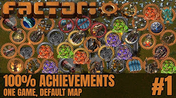 Factorio 100% Achievements | Default Map | #1 Starting with Lazy Bastard