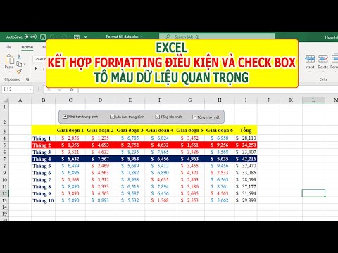 EXCEL - Formatting theo điều kiện kết hợp Check box tô màu dữ liệu quan trọng