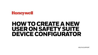 How to create a new user on Safety Suite Device Configurator