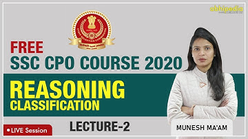 FREE SSC CPO COURSE 2020 | Reasoning (Classification)  Lecture-2 | By Munesh ma