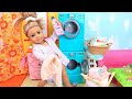 Baby Doll laundry &amp; house cleaning routine! Play Toys collection