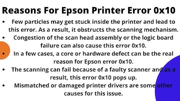How to Troubleshoot for Epson Printer Error 0x10