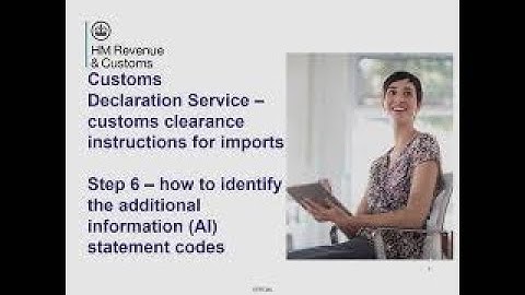 Customs clearance instructions for imports – Step 6 – additional information statement codes