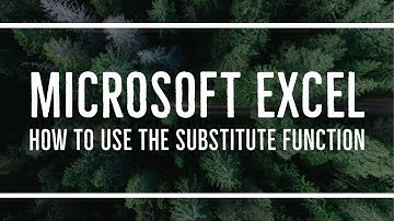 MS Excel - Substitute Function