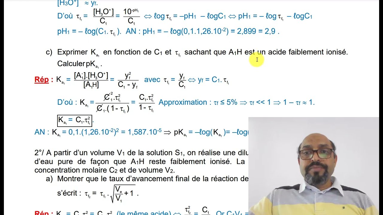 pH des solutions aqueuses (exercice corrigé)