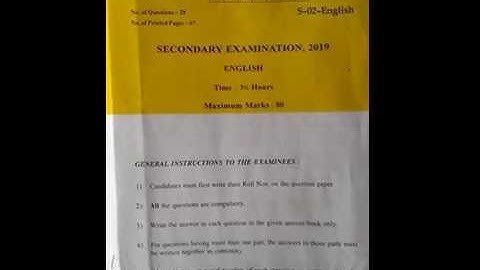 Rbse board class10  english  question paper 2019 | rajasthan board | solvod paper