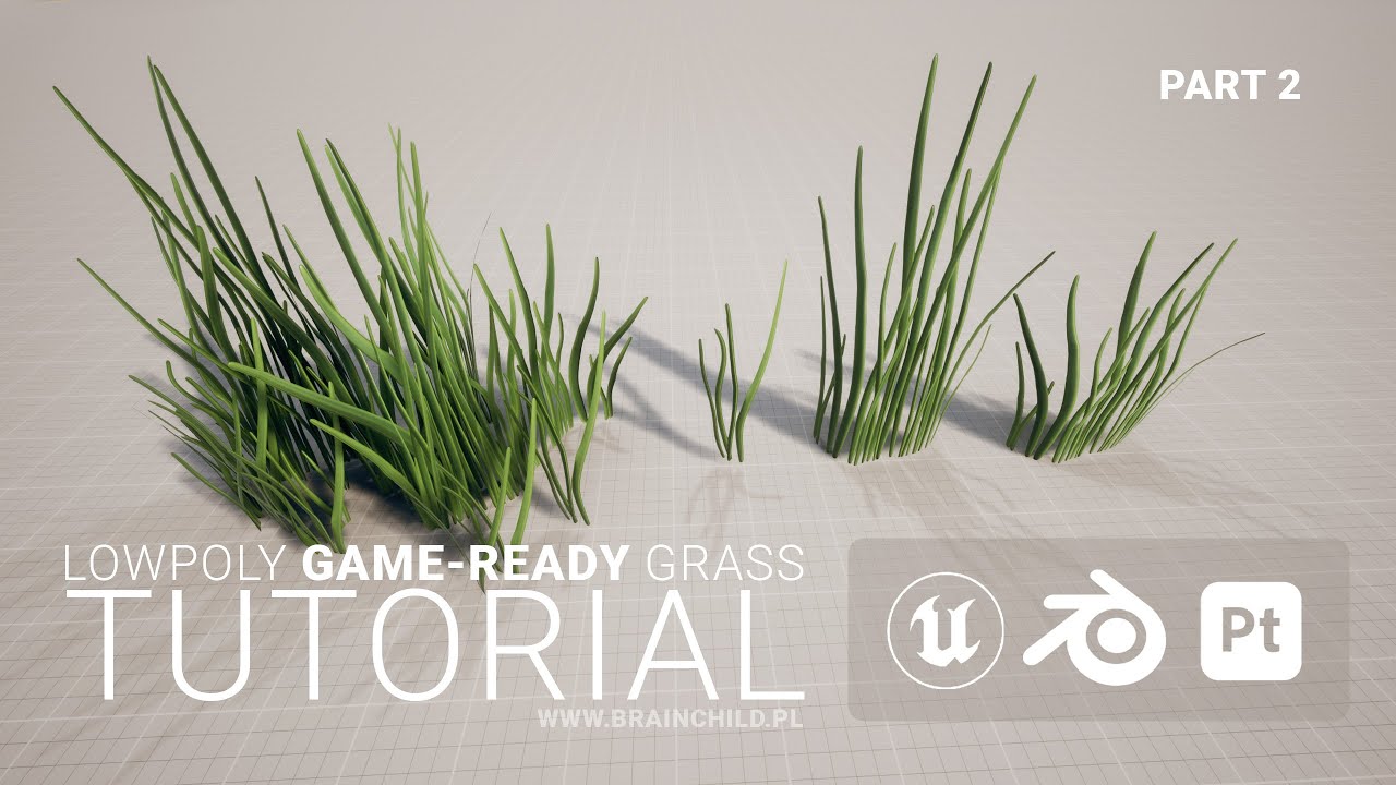 TUTORIAL – How to create (Game-ready) STYLISED PBR Grass in Blender, Substance Painter & UE 5 (2/2)