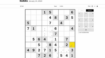 New York Times Sudoku Hard January 14, 2024 Walk Through