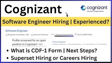 Cognizant Software Engineer Hiring | CDF-1 Form ? | 4-8 Year of Experience | 2024, 2023-2021?