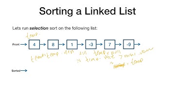 Linked Lists -- Sorting