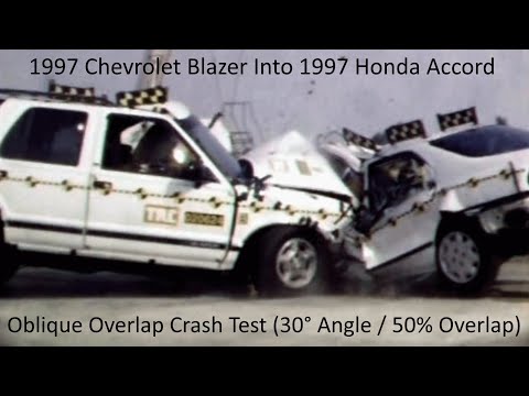 1997 Chevrolet Blazer Into 1997 Honda Accord NHTSA Oblique Overlap Crash Test