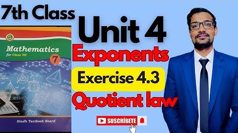 Unit 4|Exponents|Exercise 4.3 | Class 7th| Maths Sindhtextbookboard 