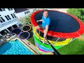 I Built the Worlds Tallest Trampoline Tower!!