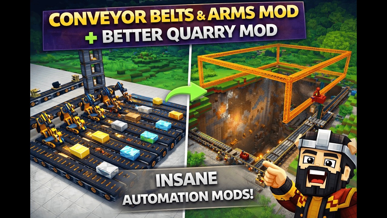 QUARRY + CONVEYORS?! The Automation Update in Hytale Mods