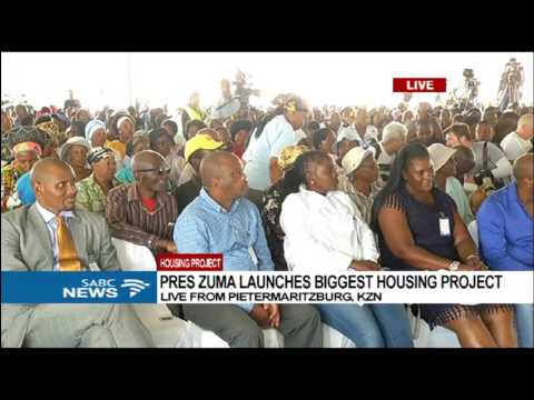 President Zuma addresses the launch of housing project in Pmb