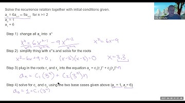 Solving for closed form solution to recurrence relation