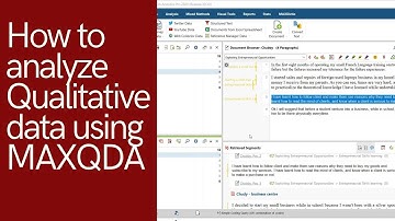 Qualitative Data Analysis Using MAXQDA