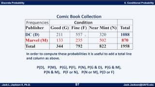 Statistics 2.6 Conditional Probability