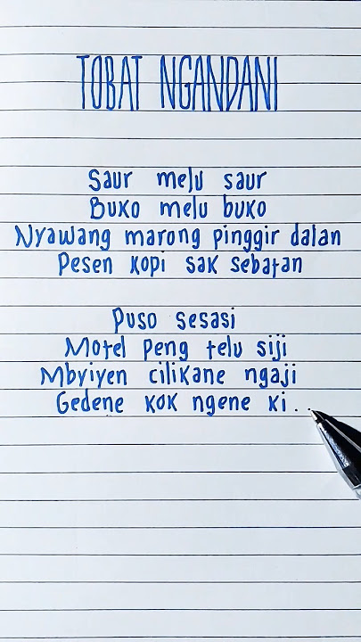 Tobat Ngandani · Denny Caknan · Lyrics