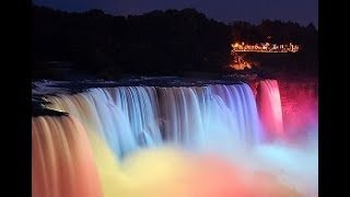 Красотища Ночной Ниагарский Водопад! Цветовое шоу США и Канада.