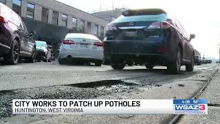 City of Huntington works to patch potholes