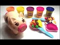 Learn Colors with Play Doh Pig Pasta Spaghetti Making Machine and Surprise Toys