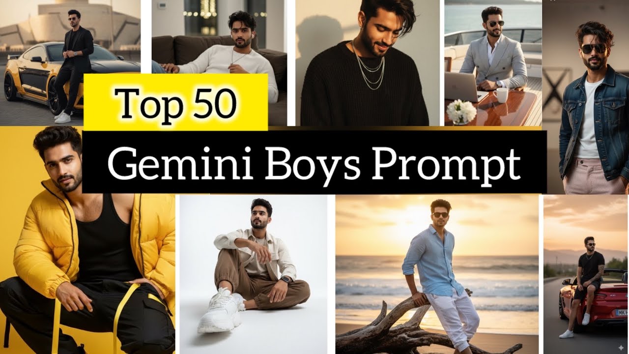 Top 50 Gemini Boys Prompt | Trending Prompt for boys | New Prompts for men