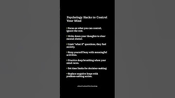 Powerful Psychology Hacks to Calm Overthinking and Control Your Mind