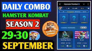 Hamster Kombat Gamedev Daily Combo | Hamster Kombat Daily Combo | 29-30 September Hamster Combo Update