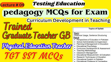 FPSC TGT Pedagogy Related MCQs | Curriculum Development MCQs for TGT SST FPSC PPSC NTS | Pedagogy Q